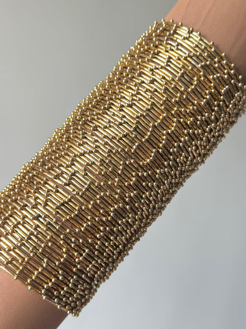 Golden Beaded Bangles – 1 Dozen | Metal | Available in 3 Sizes For Women